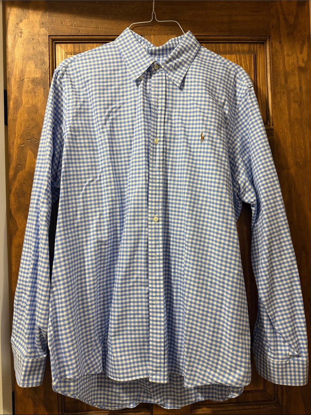 Polo by Ralph Lauren Light Blue and White Gingham Button-Down Shirt